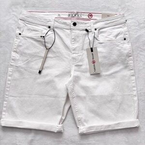 ARTFUL REBEL Men's Jax White Luxury Denim Slim Fit Shorts--NWT--38